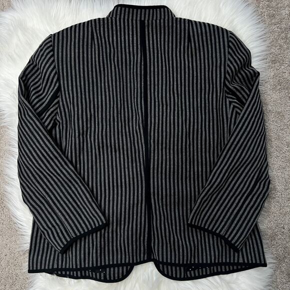 AKRIS PUNTO Wool Blazer Womens Size 10 Striped Professional Work Career Corpcore - Picture 6 of 10